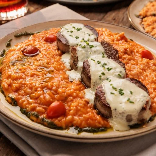 Filé ao Formaggio c/ arroz cremoso